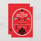 Fußball- und Hotdog-Party Begleitkarte (Vorne/Hinten)