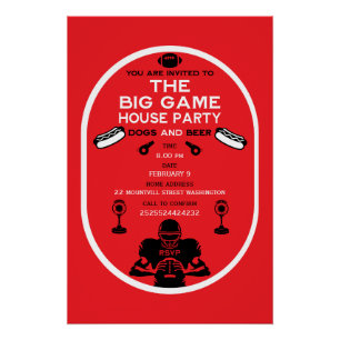 Fußball- und Hotdog-Party Poster