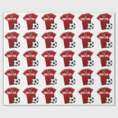 Fußball und Jersey im Rot Geschenkpapier (Flach)