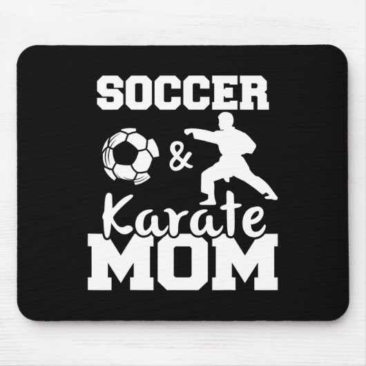 Fußball und Karate Mama Funny Soccer Player Karate Mousepad (Vorne)