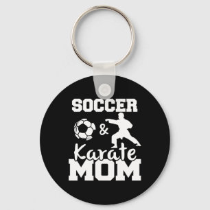 Fußball und Karate-Mama Lustiger Fußballspieler Ka Schlüsselanhänger