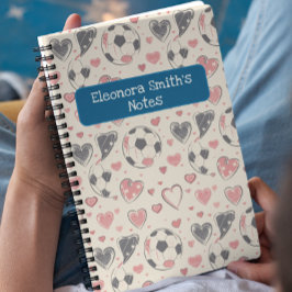 Fußball und Liebe hören Kinder zurück zur Schule Notizblock