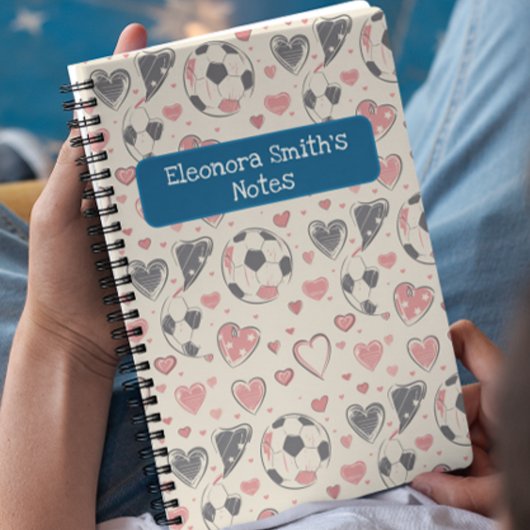 Fußball und Liebe hören Kinder zurück zur Schule Notizblock