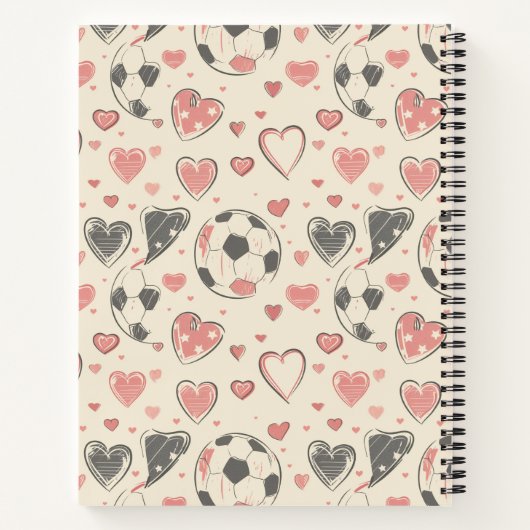 Fußball und Liebe hören Kinder zurück zur Schule Notizblock (Rückseite)