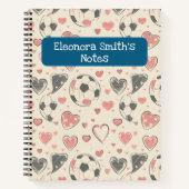 Fußball und Liebe hören Kinder zurück zur Schule Notizblock (Vorderseite)