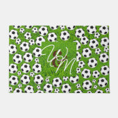 Fußball und Monogramm-Initialdosis Fußmatte (Vorderseite)