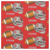 Fußball und Rot| Grauhelm - Nummer und Name Stoff (Muster)