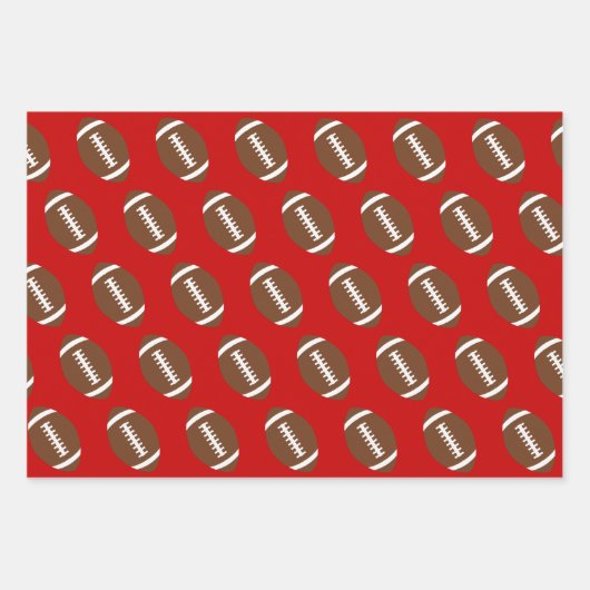 Fußball und Schneeflocken Rot und Schwarz Weihnach Geschenkpapier Set (Vorderseite 2)