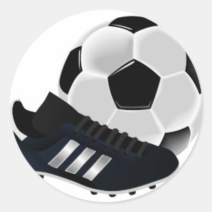 Fußball und Schuh Runder Aufkleber