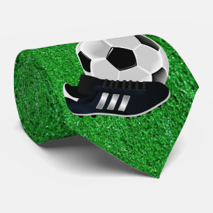 Fußball und Schuhe auf Gras drucken Krawatte