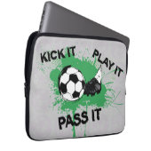 Fußball und Stiefeldesign Laptopschutzhülle (Vorne Rechts)