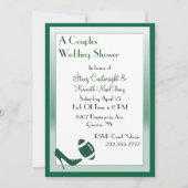 Fußball und Stiletto Polterabend Einladung (Vorderseite)