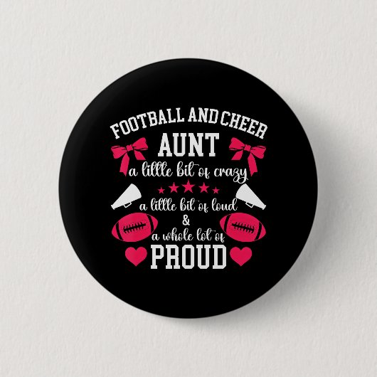 Fußball und Tante Proud Football & Cheer Button (Vorderseite)