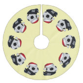 Fußball und Weihnachten Polyester Weihnachtsbaumdecke (Vorderseite)