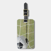 Fußball und Ziel Gepäckanhänger (Vorderseite vertikal)