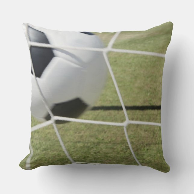 Fußball und Ziel Kissen (Vorderseite)