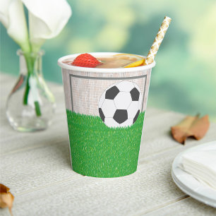 Fußball und Ziel Pappbecher