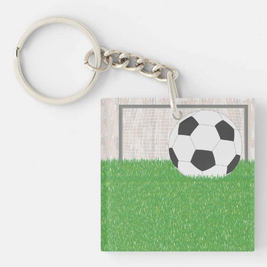 Fußball und Ziel Schlüsselanhänger (Vorderseite)