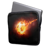 Fußball unter Feuer, Ball, Fußball Laptopschutzhülle (Vorderseite Links)