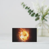 Fußball unter Feuer, Ball, Fußball Visitenkarte (Stehend Vorderseite)