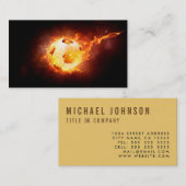 Fußball unter Feuer, Ball, Fußball Visitenkarte (Vorne/Hinten)