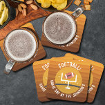Fußball Upright Game Day Rechteckiger Pappuntersetzer<br><div class="desc">Die American Football-Untersetzer bieten einen Fußball durch die Aufstände auf braunen bis goldenen Streifen und Ihre Personalisierung. PASSENDE Artikel in unserer Sammlung.</div>