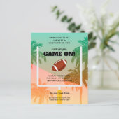 Fußball Uprights Palm Tree Einladungen (Stehend Vorderseite)