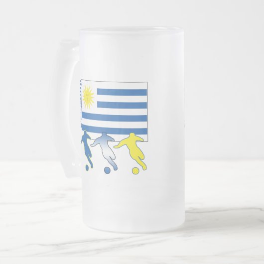 Fußball Uruguay Mattglas Bierglas (Vorderseite Links)