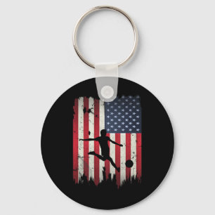 Fußball USA Amerikanische Flagge 4. Juli Patriotis Schlüsselanhänger