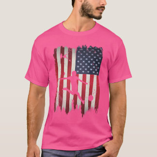 Fußball USA Amerikanische Flagge 4. Juli Patriotis T-Shirt