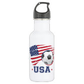 Fußball USA Edelstahlflasche (Vorderseite)