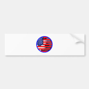 Fußball & USA Flag2 The MUSEUM Zazzle Blue-C Autoaufkleber