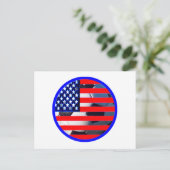 Fußball & USA Flag2 The MUSEUM Zazzle Blue-C Postkarte (Stehend Vorderseite)