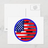 Fußball & USA Flag2 The MUSEUM Zazzle Blue-C Postkarte (Vorne/Hinten)