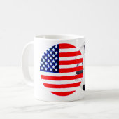 Fußball & USA Flag MUSEUM Zazzle Kaffeetasse (Vorderseite Links)
