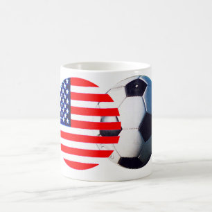 Fußball & USA Flag MUSEUM Zazzle Kaffeetasse