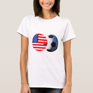 Fußball & USA Flag MUSEUM Zazzle T-Shirt