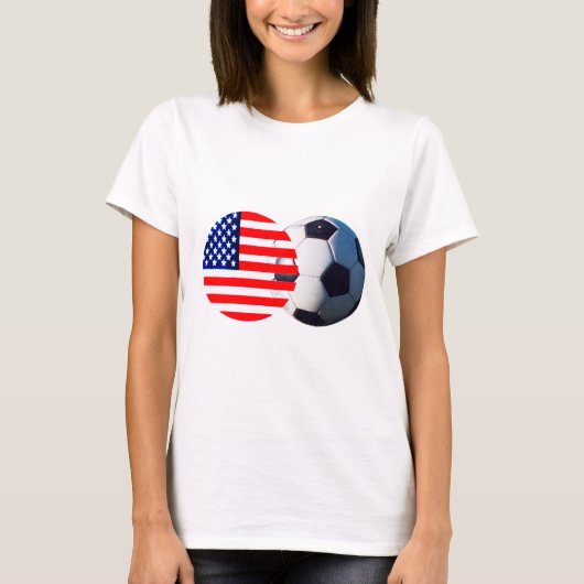 Fußball & USA Flag MUSEUM Zazzle T-Shirt (Vorderseite)