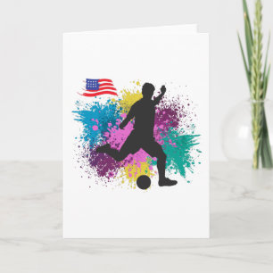 Fußball USA Grungy Color Splashes Karte