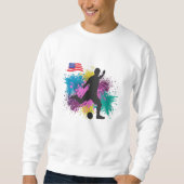 Fußball USA Grungy Color Splashes Sweatshirt (Vorderseite)