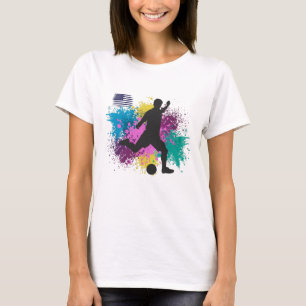 Fußball USA Grungy Farbspritzer T-Shirt