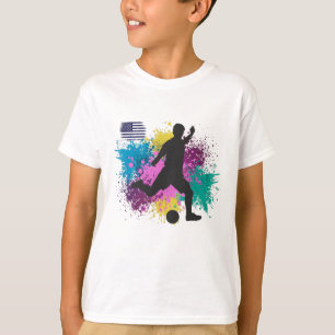 Fußball USA Grungy Farbspritzer T-Shirt