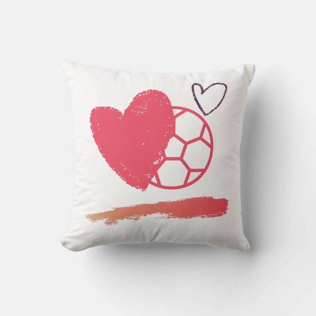 Fußball Valentine Poliester Pillow Kissen (Vorderseite)