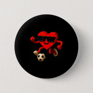 Fußball Valentinstag Süß Lustig Herz Jungen Mädche Button
