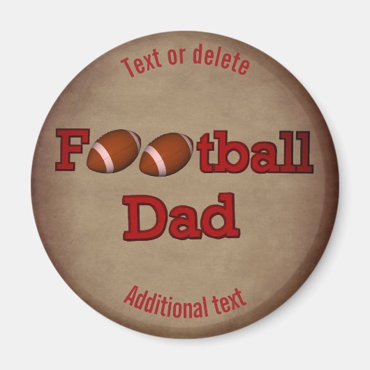 Fußball-Vater Niedlich Personalisiert Magnet (Vorne)