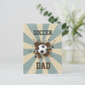 Fußball-Vater-Retro Entwurf Postkarte (Stehend Vorderseite)