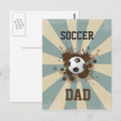 Fußball-Vater-Retro Entwurf Postkarte (Vorne/Hinten)