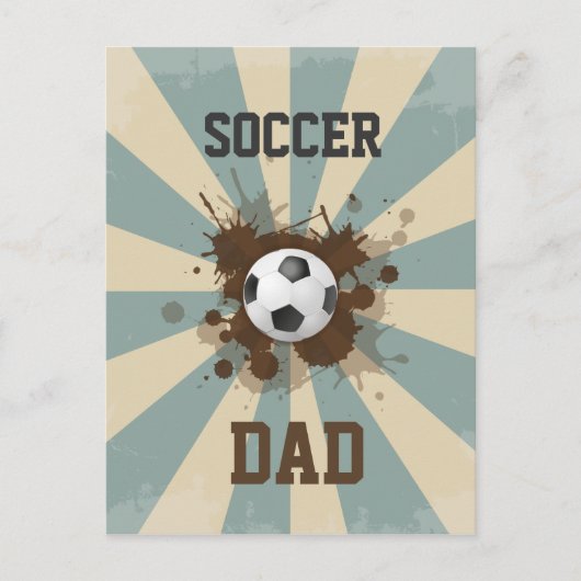 Fußball-Vater-Retro Entwurf Postkarte (Vorderseite)