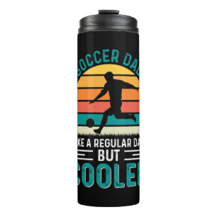 Fußball-Vater Retro-Sonnenuntergang Thermosbecher