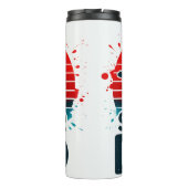 Fußball-Vater: Silhouette des Sonnenuntergangs Thermosbecher (Rückseite)